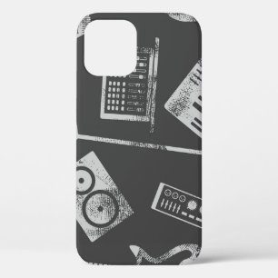 Music elements: vintage seamless background. iPhone 12 case
