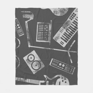 Music elements: vintage seamless background. fleece blanket