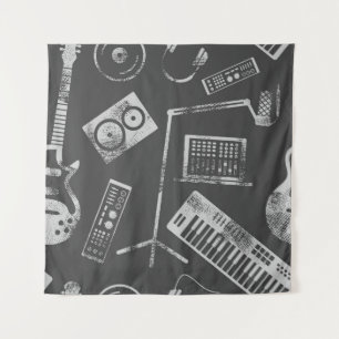 Music elements: vintage seamless background. tapestry