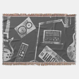 Music elements: vintage seamless background. throw blanket