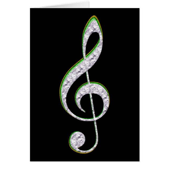 MUSIC Emerald and Diamond Treble Clef (Front)