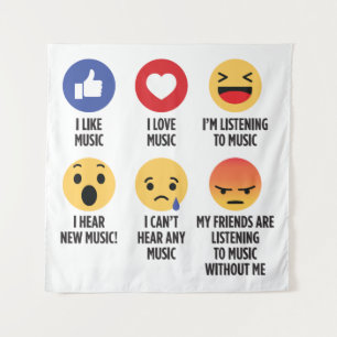 Music Emojis Tapestry