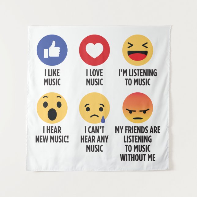 Music Emojis Tapestry (Front)