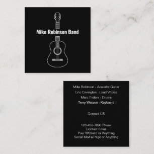 Music Entertainment Band Cool  Square Business Card