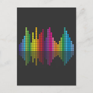Music Equalizer Colourful Sound Volume Raver Postcard