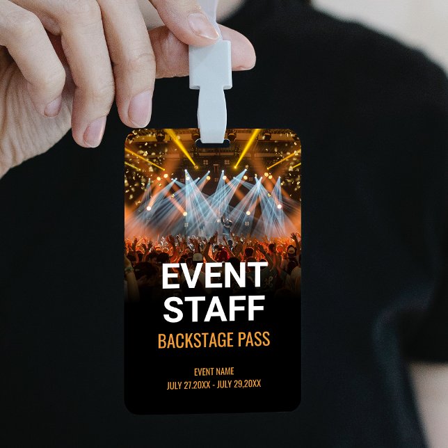 Music Event Backstage Pass Event Staff ID Badge (Music Event Backstage Pass Event Staff Badge)