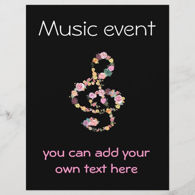 music event floral clef flyer (Front)