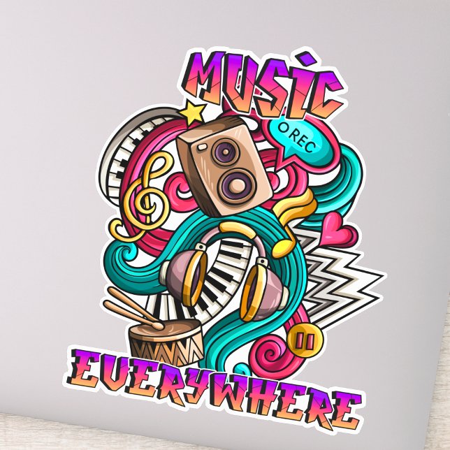 Music Everywhere Graffiti Art for Music Lovers (Creator Uploaded)