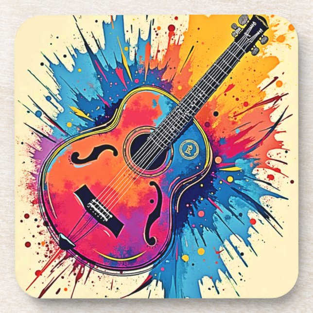 Music Explodes in Colour Vibes Coaster (Front)