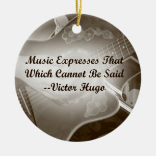 Music Expresses that guitar photo saying Ceramic Tree Decoration