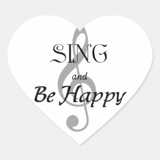 Music Expressions "SING and Be Happy" Heart Sticker
