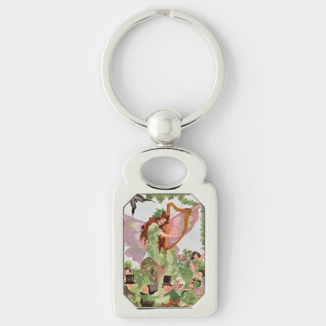 Music Faerie Playing Music Key Ring (Front)