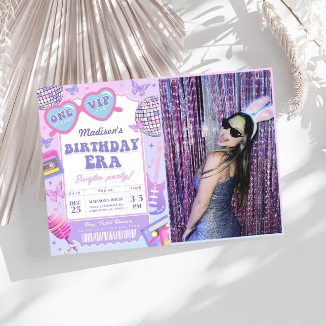 Music Fan In My Birthday Era Birthday Photo Invitation (Creator Uploaded)