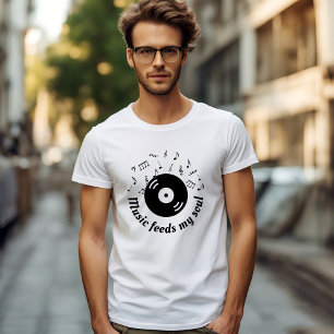 Music Feeds My Soul Vinyl Album T-Shirt