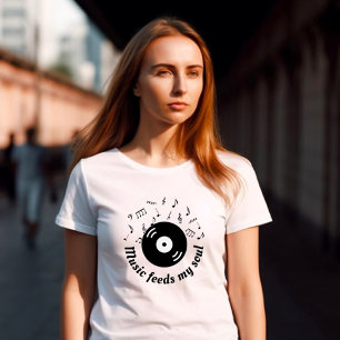 Music Feeds My Soul Vinyl Album T-Shirt