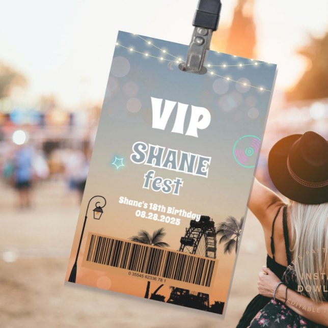 Music Festival All Access Badge VIP Pass ID Badge (vip pass, all access pass, music festival, palm desert, concert, ferris wheel, boho hippie, music fe)