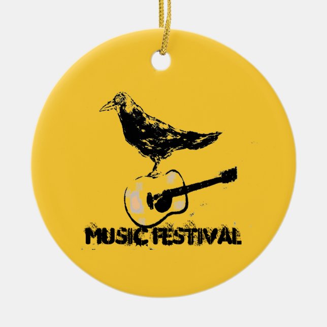 music festival art ceramic tree decoration (Front)
