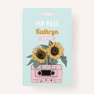 Music Festival Birthday Party VIP ID Badge
