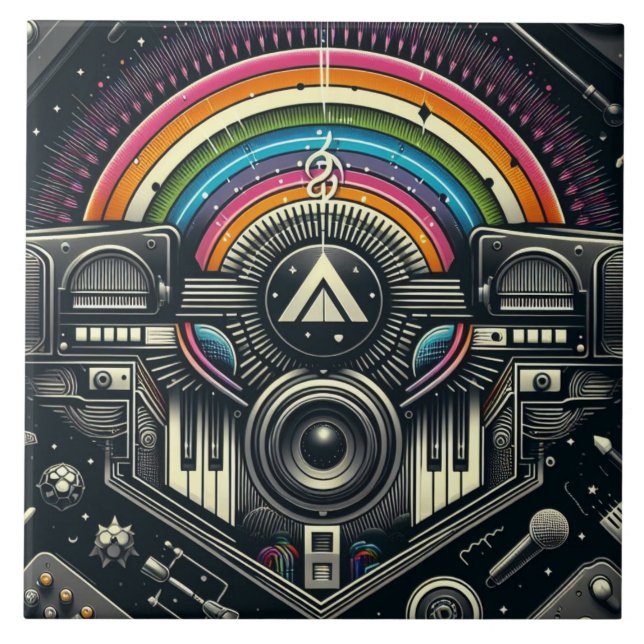 Music Festival Ceramic Tile (Front)