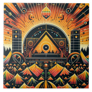 Music Festival Ceramic Tile