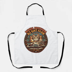 Music Festival DJ Cat Cat Lover Gift - Music Festi Apron