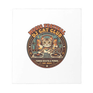 Music Festival DJ Cat Cat Lover Gift - Music Festi Notepad