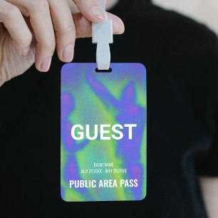 Music Festival Party Guest Pass Event ID Badge