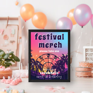 Music Festival Sweet 16 Festival Merch Sign