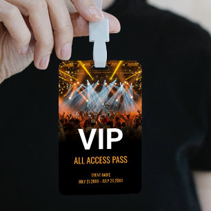 Music Festival VIP All Access Pass Event ID ID Badge