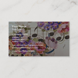 Music field Yellow flowers Business Card