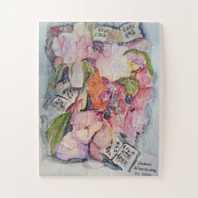 Music floral jigsaw puzzle (Vertical)
