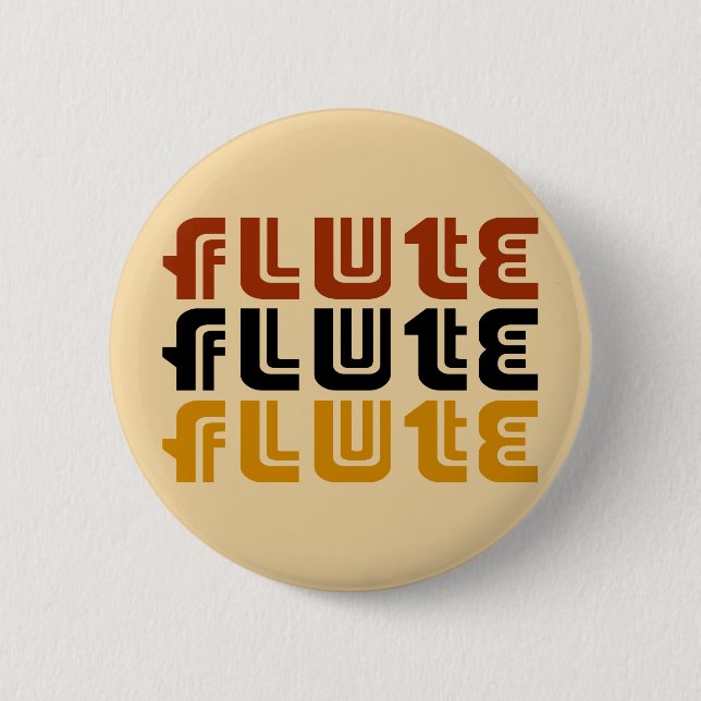 Music Flute Logo 6 Cm Round Badge (Front)