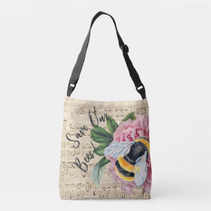 Music For Bees Pink Peony Crossbody Bag