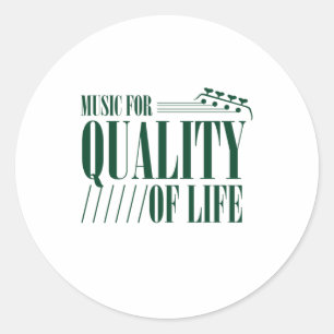 Music For Quality Of Life Classic Round Sticker