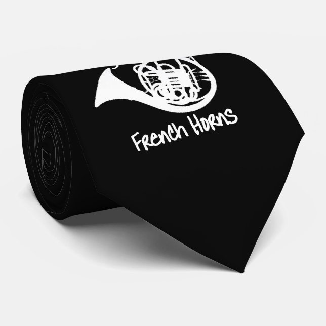 Music French Horn Funny Slogan Graphic Tie (Rolled)