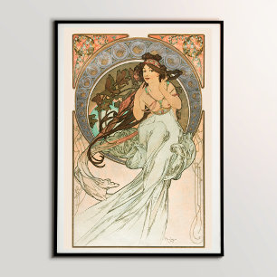 Music, from Les Arts (1898) by Alphonse Mucha Poster