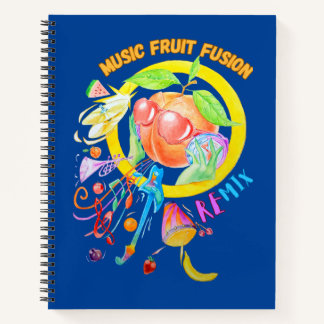 Music Fruit Fusion Designed Spiral Notebook