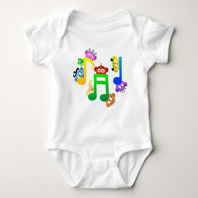 Music Fun Notes from Planet Peek-A-Boo Baby Bodysuit (Front)