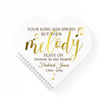 Music Funeral Heart Guest Book