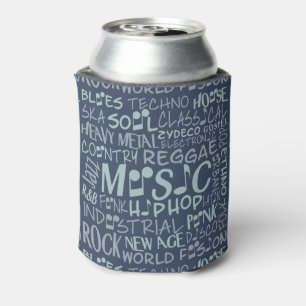 Music Genres Word Collage custom drink coolers