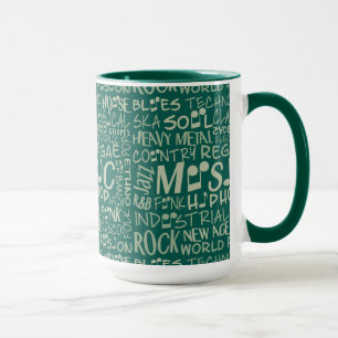 Music Genres Word Collage mugs