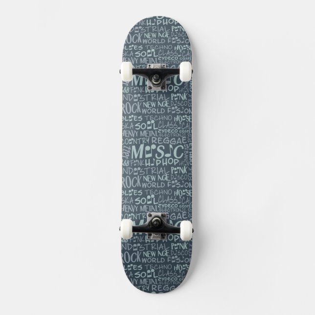Music Genres Word Collage skateboards (Front)