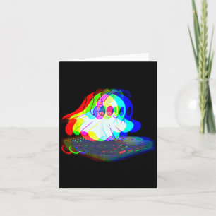 Music Ghost Halloween Techno Rave Halloween Party  Card