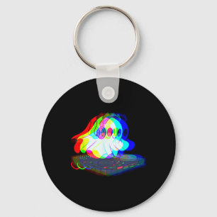 Music Ghost Halloween Techno Rave Halloween Party  Key Ring