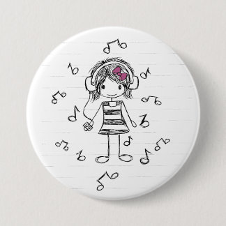 Music Girl! 7.5 Cm Round Badge