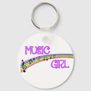 Music Girl Rainbow Key Ring
