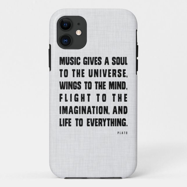 Music Gives A Soul To The Universe iPhone Case (Back)