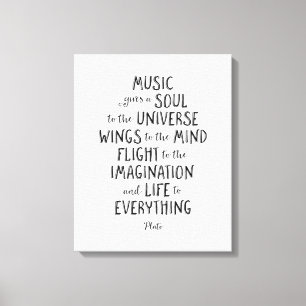 Music Gives A Soul To The Universe, Plato Quote Ca Canvas Print