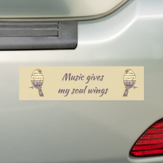  Music gives my soul wings Sparrow Bird Bumper Sticker