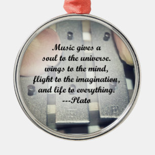 Music gives soul bells rose design metal ornament